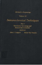 METHODS IN ENZYMOLOGY VOLUME 121 IMMUNOCHEMICAL TECHNIQUES PART I HYBRIDOMA TECHNOLOGY AND MONOC