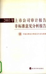 2003年上市公司审计报告非标准意见分析报告