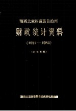 湘西土家族苗族自治州财政统计资料 1981-1985