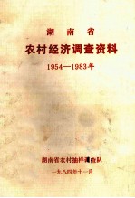 湖南省农村经济调查资料 1954-1983年