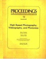 PROCEEDINGS OF SPIE-THE INTERNATIONAL SOCIETY FOR OPTICAL ENGINEERING VOLUME 427 HIGH SPEED PHOTOGR