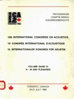 PROCEEDINGS COMPTE RENDU KONGRESSBERICHTE 12TH INTERNATIONAL CONGRESS ON ACOUSTICS TORONTO 1986 VOLU