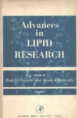 ADVANCES IN LIPID RESEARCH VOLUME 1