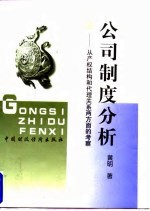 公司制度分析 从产权结构和代理关系两方面的考察