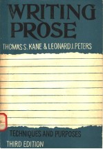 WRITING PROSE THIRD EDITION