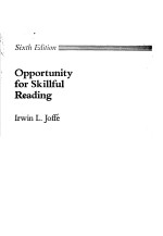 OPPORTUNITY FOR SKILLFUL READING SIXTH EDITION