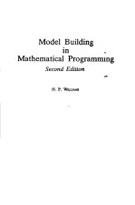 MODEL BUILDING IN MATHEMATICAL PROGRAMMING SECOND EDITION