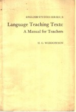 LANGUAGE TEACHING TEXTS:A MANUAL FOR TEACHERS