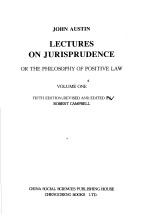 LECTURES ON JURISPRUDENCE VOLUME 1