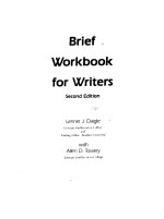 BRIEF WORKBOOK FOR WRITERS SECOND EDITION