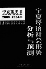 宁夏蓝皮书 2003-2004年宁夏经济社会形势分析与预测