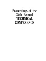 PROCEEDINGS OF THE 29TH ANNUAL TECHNICAL CONFERENCE