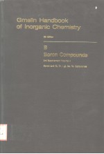 GMELIN HANDBOOK OF INORGANIC CHEMISTRY 8TH EDITION B BORON COMPOUNDS 3RD SUPPLEMENT VOLUME 4 SYSTE