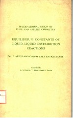 EQUILIBRIUM CONSTANTS OF LIQUID-LIQUID DISTRIBUTION REACTIONS PART 2