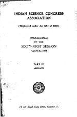 PROCEEDINGS OF THE SIXTY-FIRST SESSION PART 3:ABSTRACTS