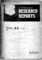 U.S.Government Research Reports Vol.33 1960