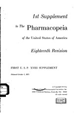 1ST SUPPLEMENT TO THE PHARMACOPEIA OF THE UNITED STATES OF AMERICA EIGHTEENTH REVISION