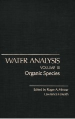 WATER ANALYSIS VOLUME III ORGANIC SPECIES