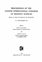 PROCEEDINGS OF THE FOURTH INTERNATIONAL CONGRESS OF PHONETIC SCIENCES