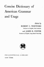 CONCISE DICTIONARY OF AMERICAN GRAMMAR AND USAGE