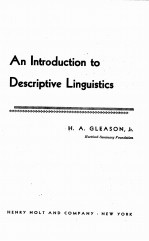 AN INTRODUCTION TO DESCRIPTIVE LINGUISTICS