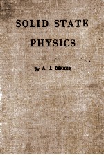 SOLID STATE PYSICS