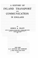 A HISTORY OF INLAND TRANSPORT AND COMMUNICATION IN ENGLAND