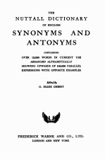 THE NUTTALL DICTIONARY OF ENGLISH SYNONYMS AND ANTONYMS