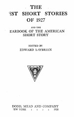 THE BEST SHORT STORIES OF 1927 AND THE YEARBOOK OF THE AMERICAN SHORT STORY