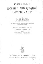 CASSELL’S GERMAN AND ENGLISH DICTIONARY