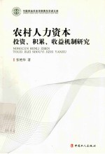 农村人力资本投资、积累、收益机制研究