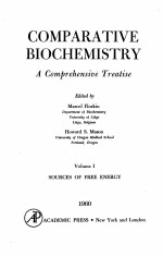 COMPARATIVE BIOCHEMISTRY A COMPREHENSIVE TREATISE VOLUME I