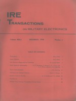 IRE TRANSACTIONS ON MILITARY ELECTRONICS VOLUME MIL-2 DECEMBER 1958 NUMBER 1