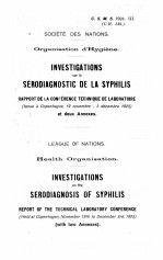 INVESTIGATIONS SUR LE SERODIAGNOSTIC DE LA SYPHILIS