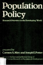 Population Policy:Research Priorities in the Developing World