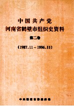 中国共产党河南省鹤壁市组织史资料  第2卷  1987.11-1996.11