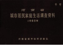 河南省城市居民家庭生活调查 1985