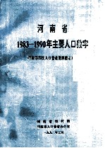 河南省1983-1990年主要人口数字