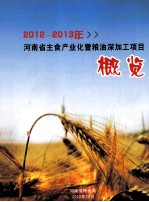 2012-2013年河南省主食产业化暨粮油深加工项目概览