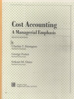 COST ACCOUNTING:A MANAGERIAL EMPHASIS EIGHTH EDITION