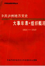 中共泸州地方党史大事年表·组织概况 1921-1949