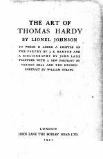 THE ART OF THOMAS HARDY