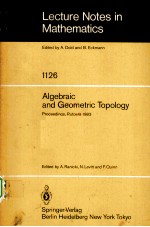 ALGEBRAIC AND GEOMETRIC TOPOLOGY