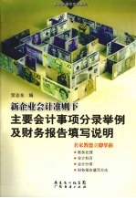 新企业会计准则下主要会计事项分录举例及财务报告填写说明