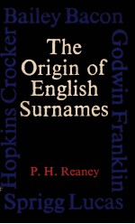 THE ORIGIN OF ENGLISH SURNAMES