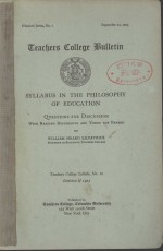 SYLLABUS IN THE PHILOSOPHY OF EDUCATION