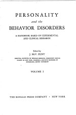 PERSONALITY AND THE BEHAVIOR DISORDERS VOLUME Ⅰ