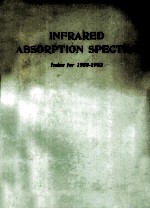 INFRARED ABSORPTION SPECTRA INDEX FOR 1958-1962