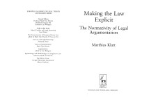 MAKING THE LAW EXPLICIT THE NORMATIVITY OF LEGAL ARGUMENTATION