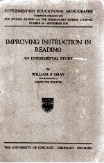 IMPROVING INSTRUCTION IN READING:AN EXPERIMENTAL STUDY